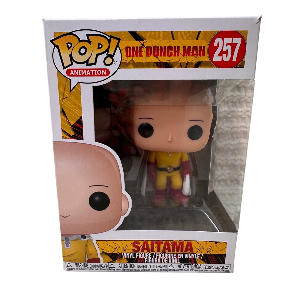 Funko Pop One Punch Man Saitama 257 Vinyl Figure Anime Yellow Suit Kids Toy 4in
